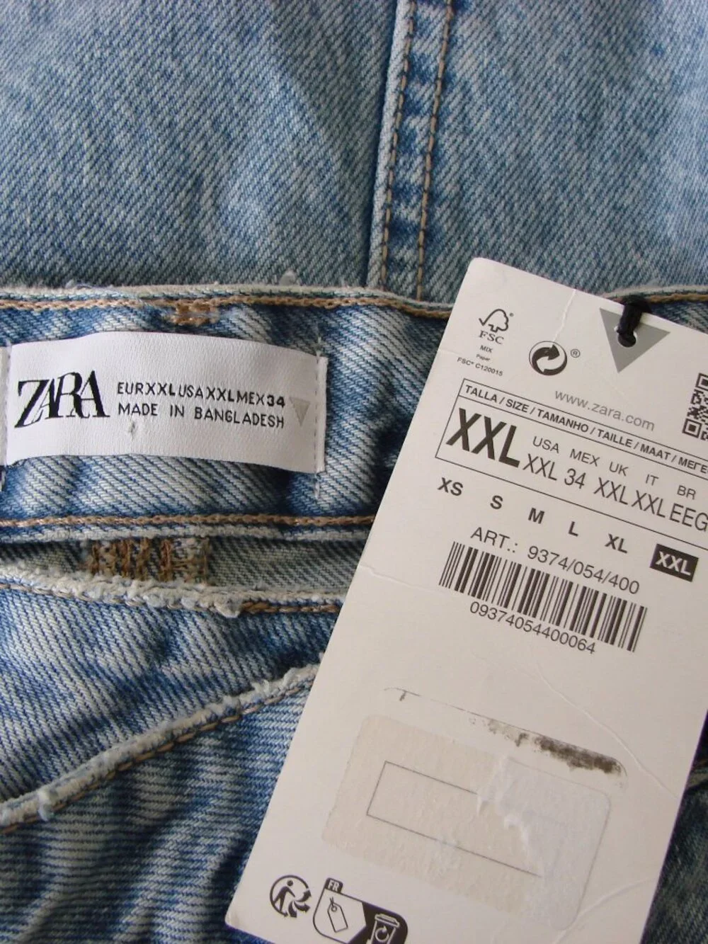 Zara Light Blue Denim Midi Maxi Skirt Asymmetric Fly Raw Hem BRAND NEW NWT XXL - Picture 8 of 15